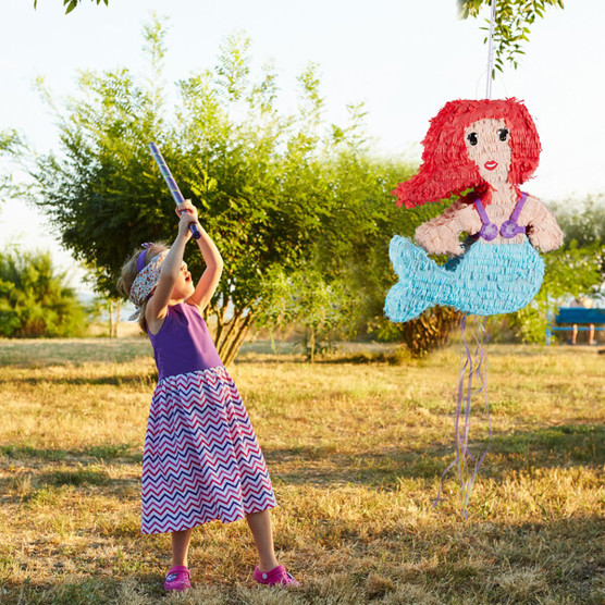 Pinata Meerjungfrau zum Aufhängen | für Kinder | Mädchen Geburtstag | zum Befüllen | aus Papier | bunt