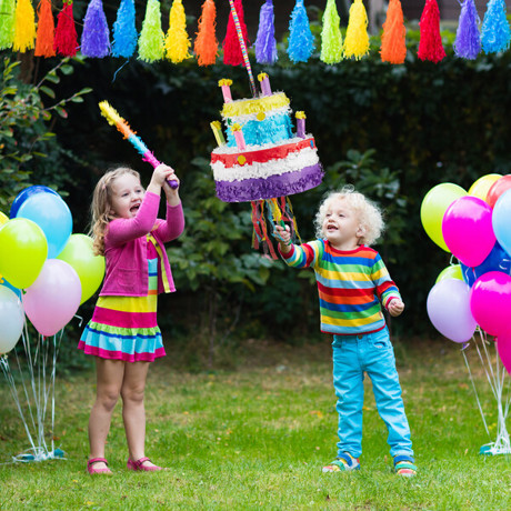 Pinata Geburtstag Torte zum Aufhängen für Kinder | Mädchen | zum selbst Befüllen | aus Papier | Piñata | bunt