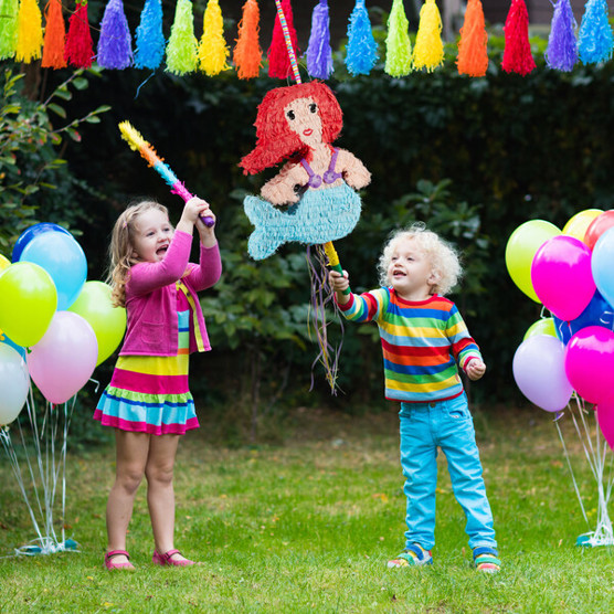 Pinata Meerjungfrau zum Aufhängen | für Kinder | Mädchen Geburtstag | zum Befüllen | aus Papier | bunt