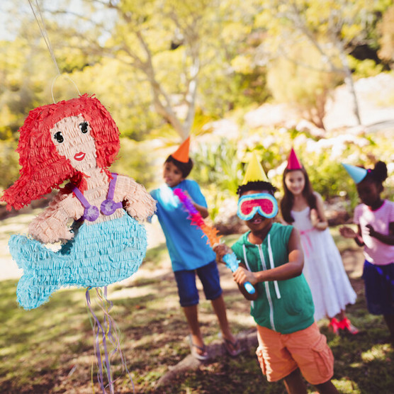 Pinata Meerjungfrau zum Aufhängen | für Kinder | Mädchen Geburtstag | zum Befüllen | aus Papier | bunt