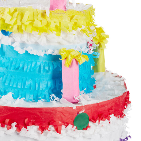 Pinata Geburtstag Torte zum Aufhängen für Kinder | Mädchen | zum selbst Befüllen | aus Papier | Piñata | bunt